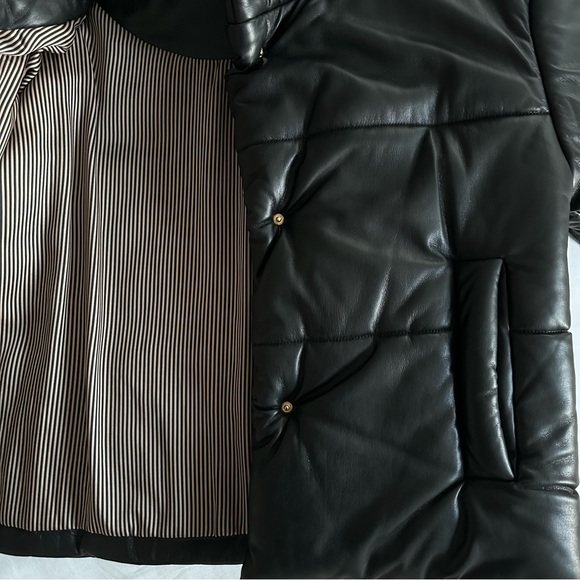 NANUSHKA Okobor™ Alt-Leather Puffer Jacket (padded vegan leather jacket) size S - Picture 8 of 10